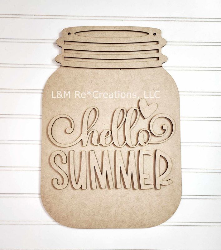 DIY Hello Summer Mason Jar door hanger 15 inch