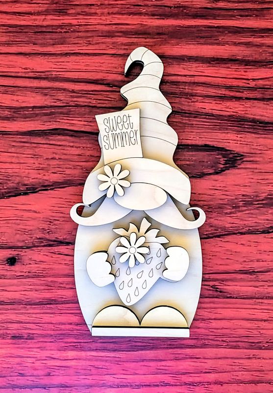 DIY Mini Strawberry Gnome TSM (Unpainted/Unglued)
