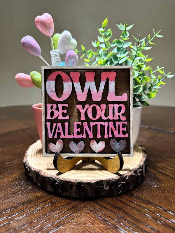 DIY Valentines Owl Ladder Tiles (Unpainted/Unglued)
