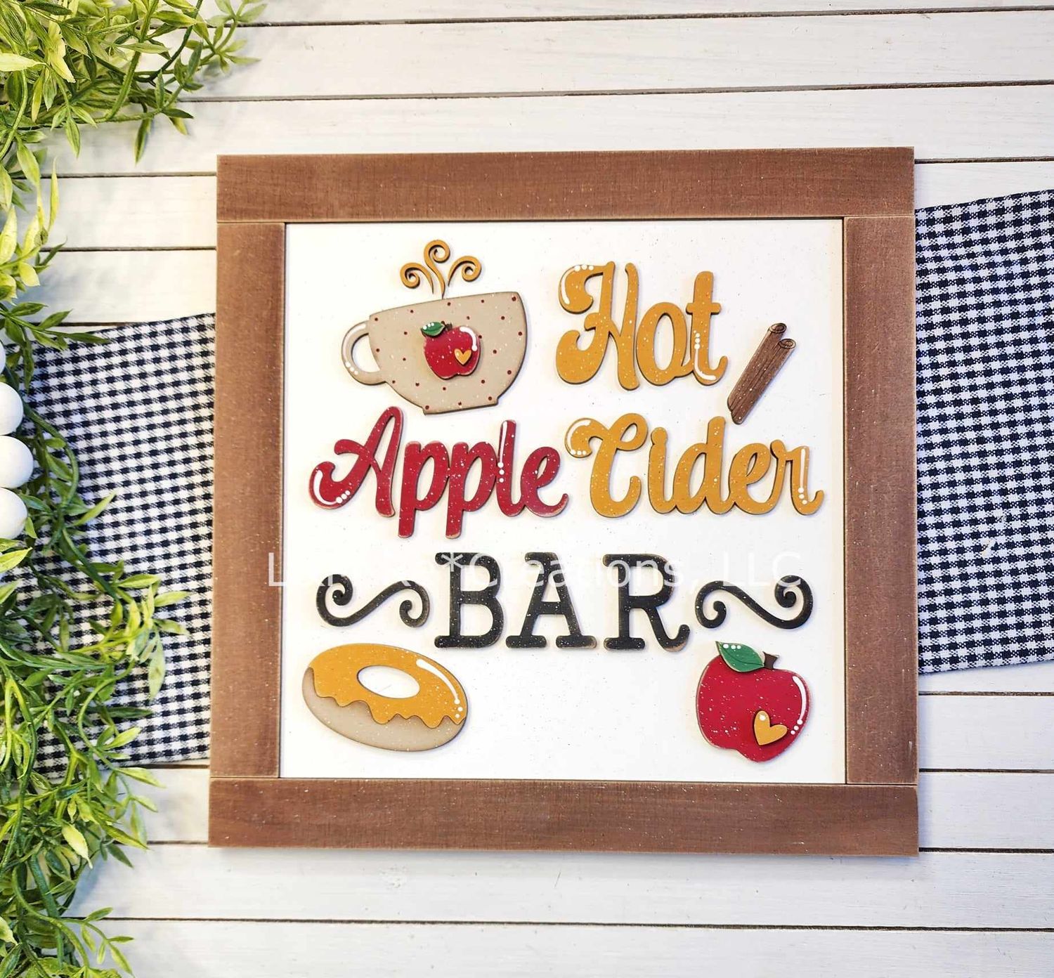 DIY Apple Cider Bar Sign framed TSM (Unpainted/Unglued)