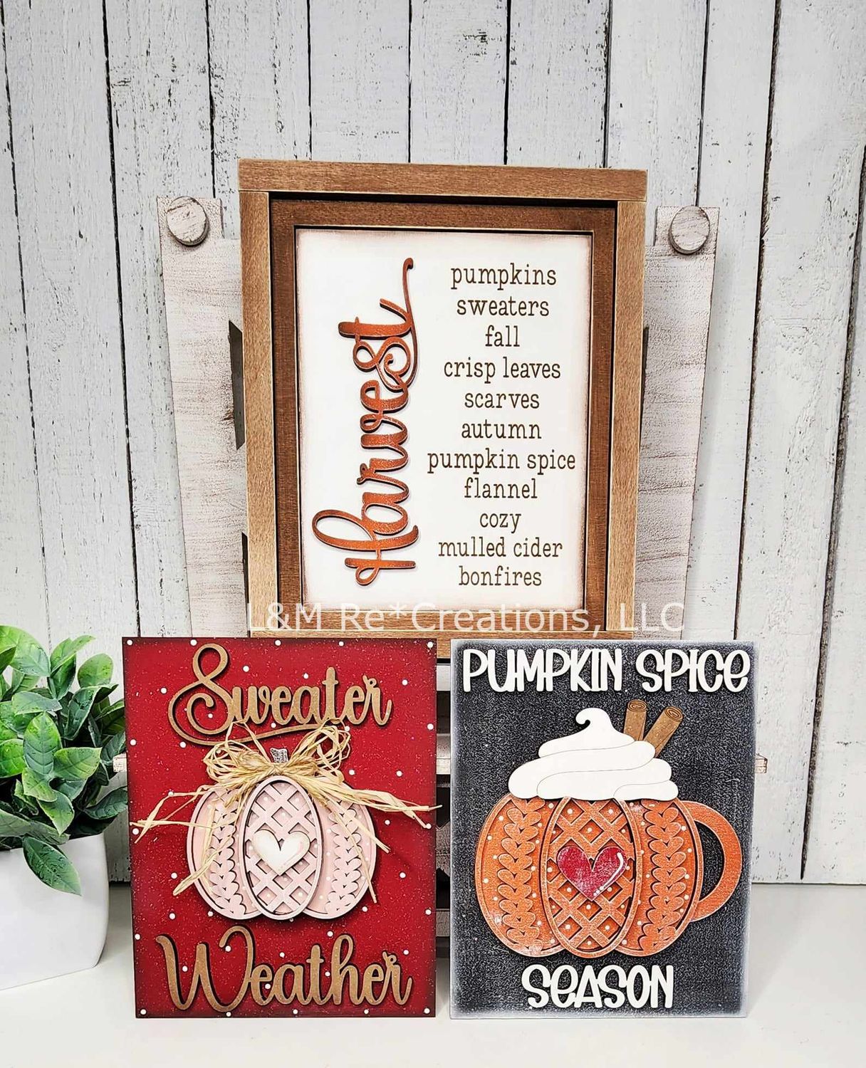DIY Sweater Weather Sign Trio Shelf Sitters TSM (Unpainted/Unglued)