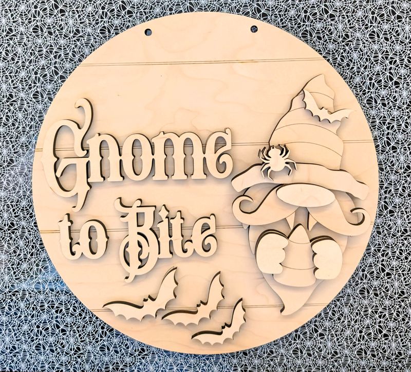 DIY Gnome To Bite Door Hanger TSM (Unpainted/Unglued)