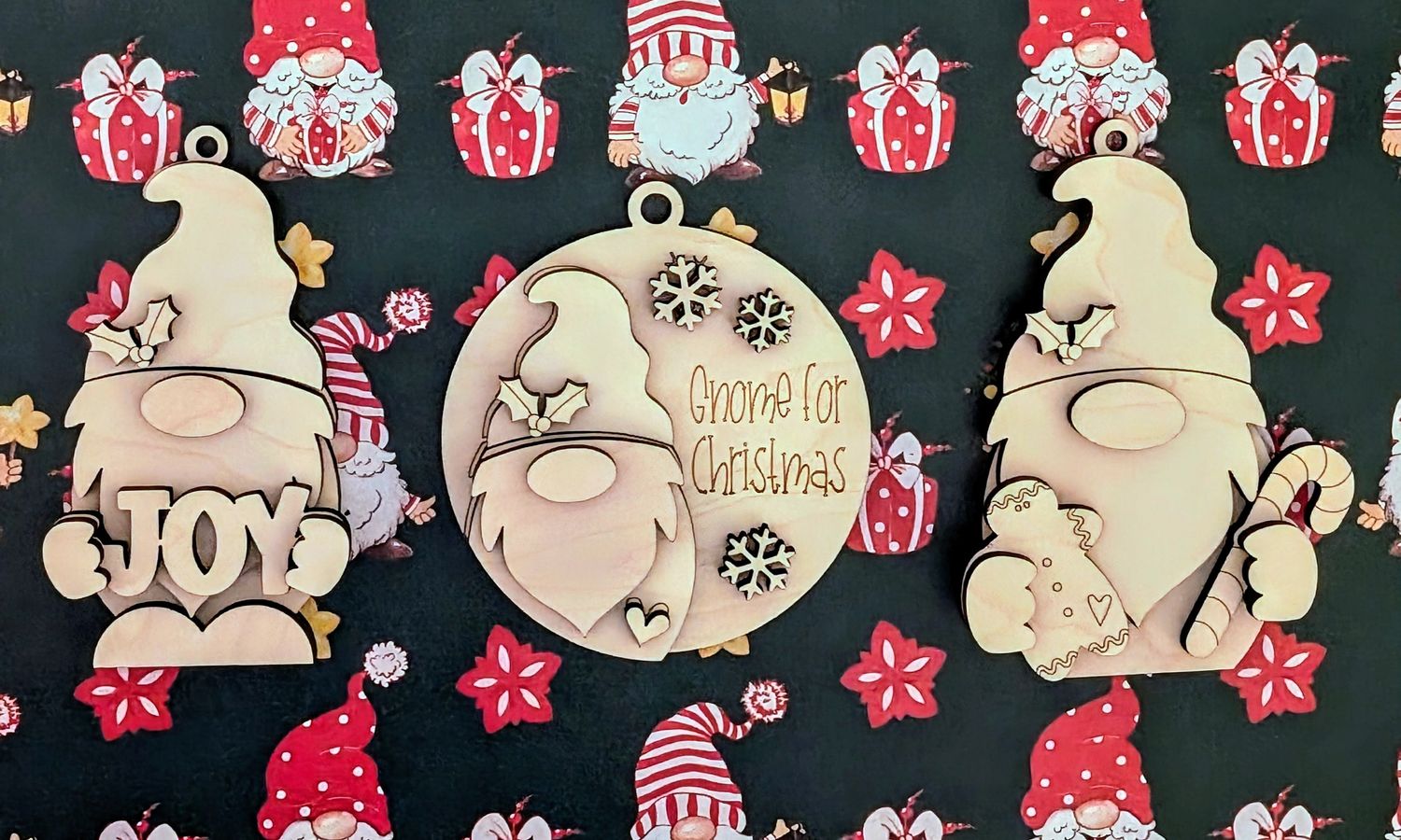 DIY Christmas Gnome ornament bundle 2024 TSM (Unpainted/Unglued)