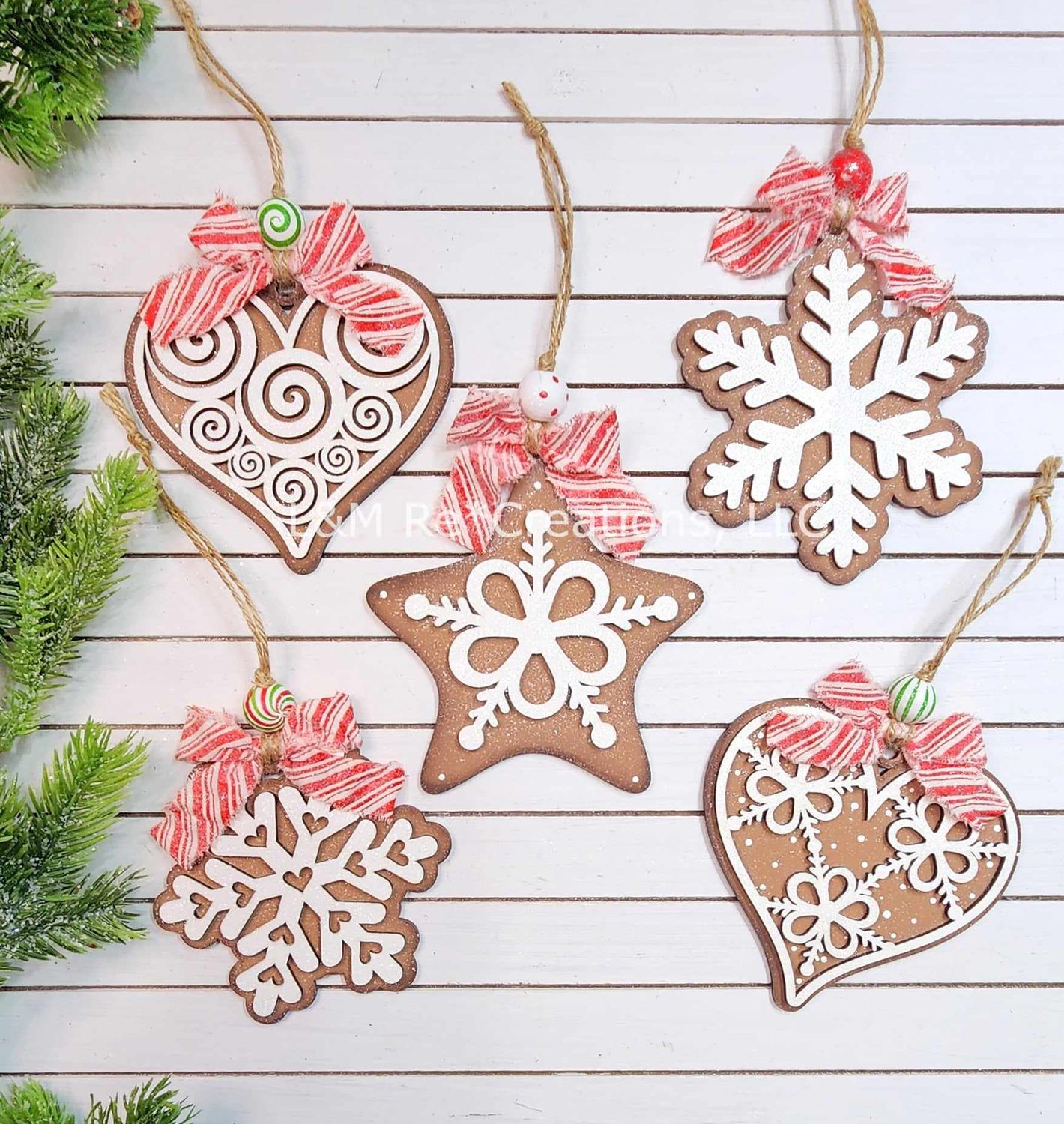 DIY Gingerbread Icing Cookie Ornaments 2024 TSM (Unpainted/Unglued)