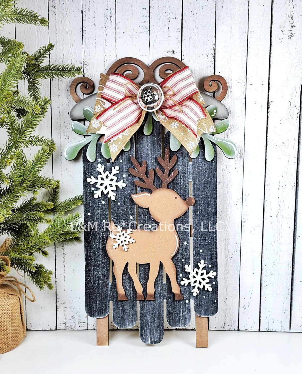DIY Sled With Deer Door Hanger 2024 TSM (Unpainted/Unglued)