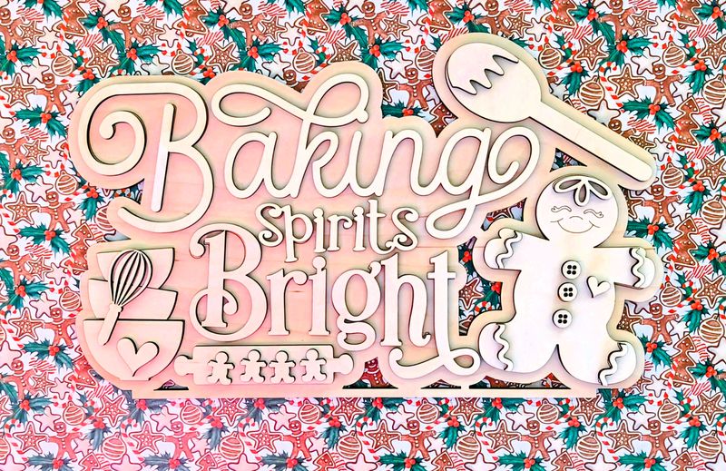 DIY Gingerbread Word Art 2024 TSM (Unpainted/Unglued)