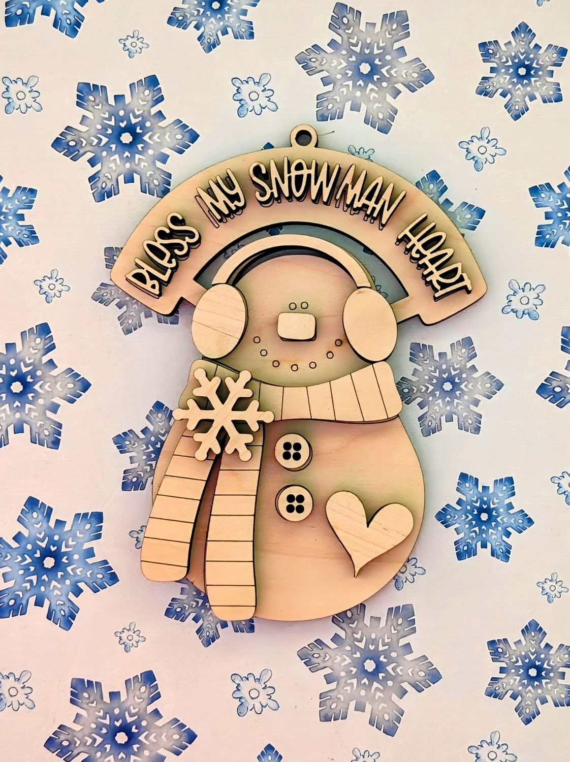 DIY Bless My Snowman Heart Ornament 2024 (Unpainted/Unglued)