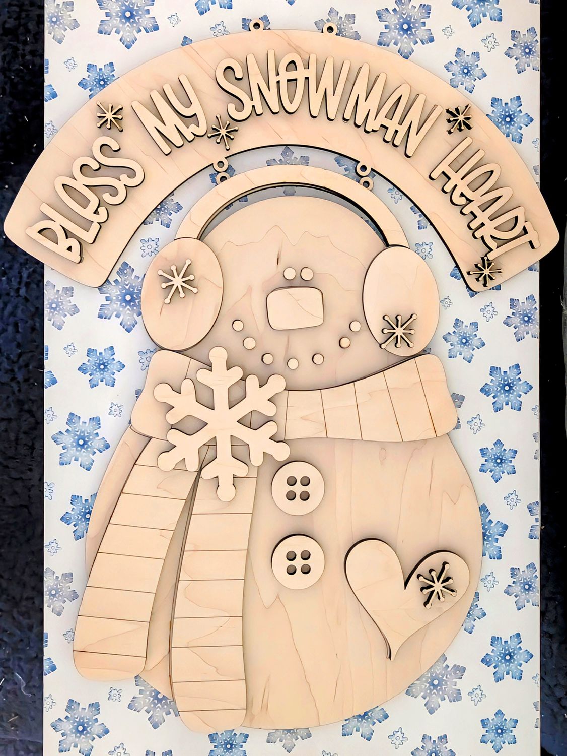 DIY Bless My Snowman Heart Door Hanger 2024 TSM (Unpainted/Unglued)