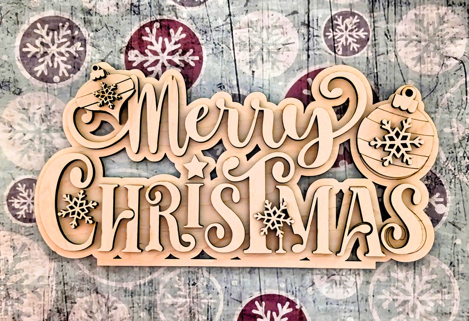 DIY Standing Merry Christmas Word Art 2024 TSM (Unpainted/Unglued)
