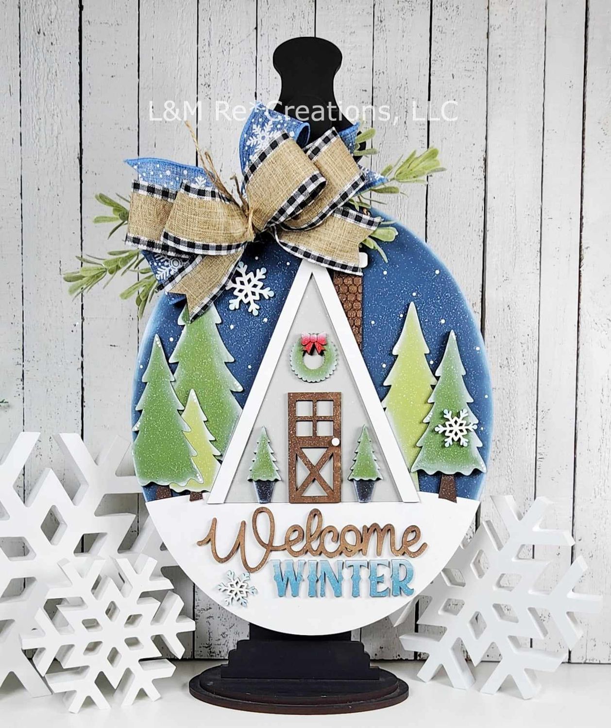DIY Winter Cabin Door Hanger 12.5 inch TSM (Unpainted/Unglued)