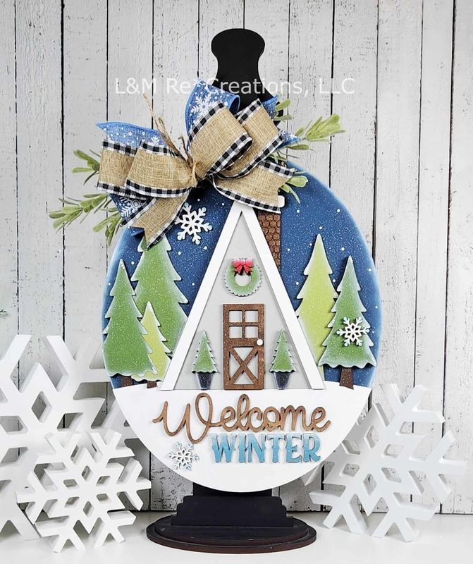 DIY Winter Cabin Door Hanger 12.5 inch TSM (Unpainted/Unglued)