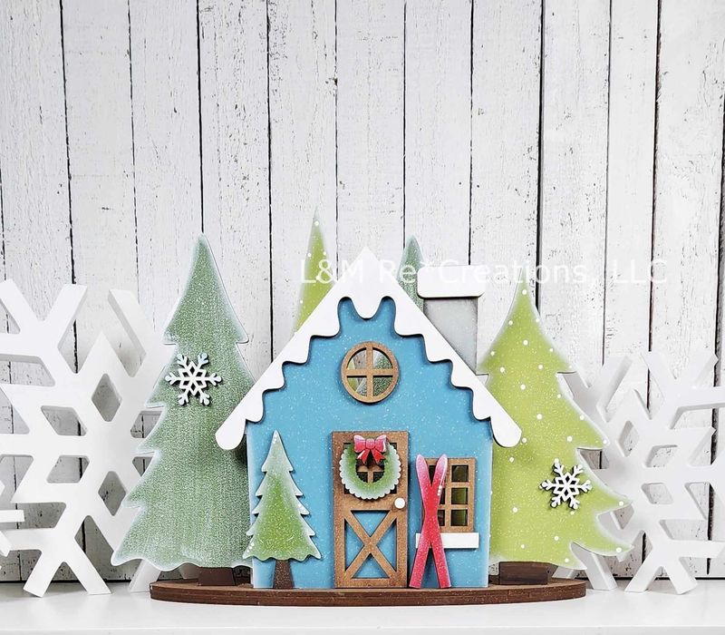 DIY Winter Cabin Mantle Scene TSM (Unpainted/Unglued)