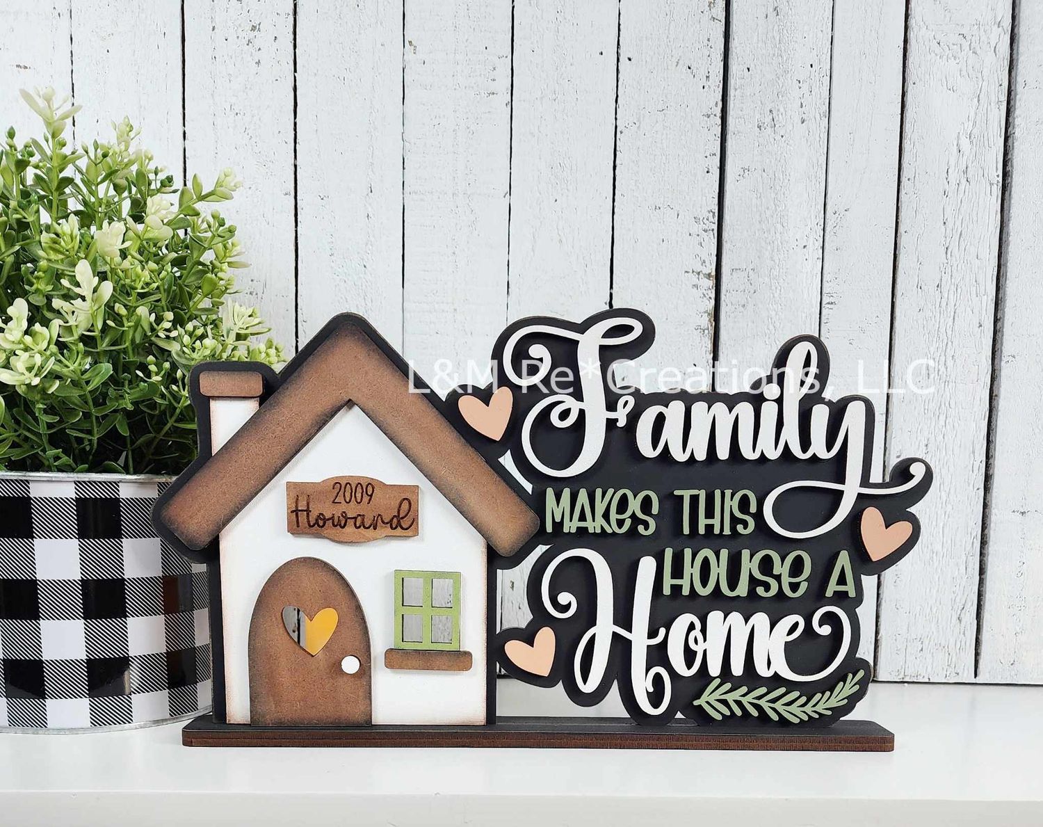 DIY Family Home Word Art Shelf Sitter TSM (Unpainted/Unglued)