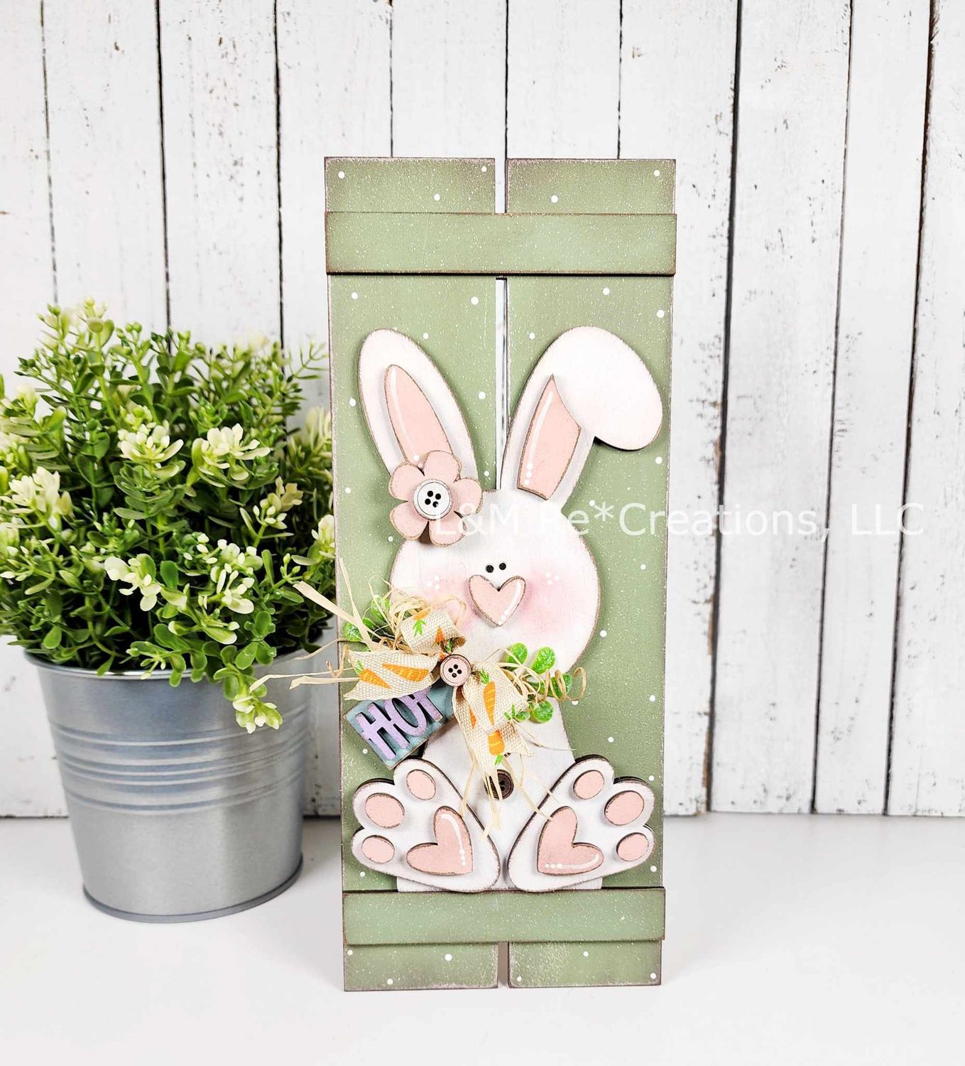 DIY Prim Bunny Table Top Pallet TSM (Unpainted/Unglued)