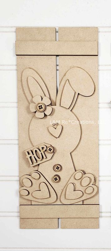 DIY Prim Bunny Table Top Pallet TSM (Unpainted/Unglued)