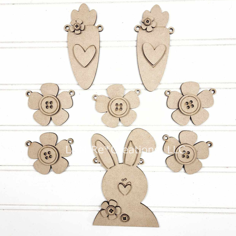 DIY Bunny Carrot Banner TSM (Unpainted/Unglued)