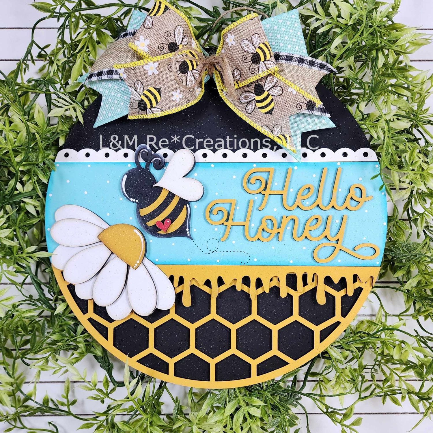 DIY Hello Honey Door Hanger TSM (Unpainted/Unglued)