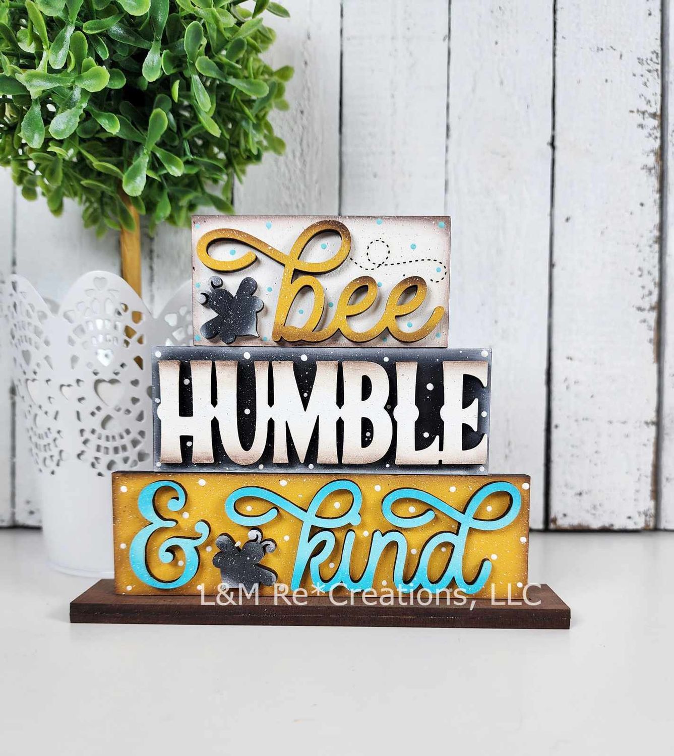 DIY Bee Humble And Kind Word Stacker TSM (Unpainted/Unglued)