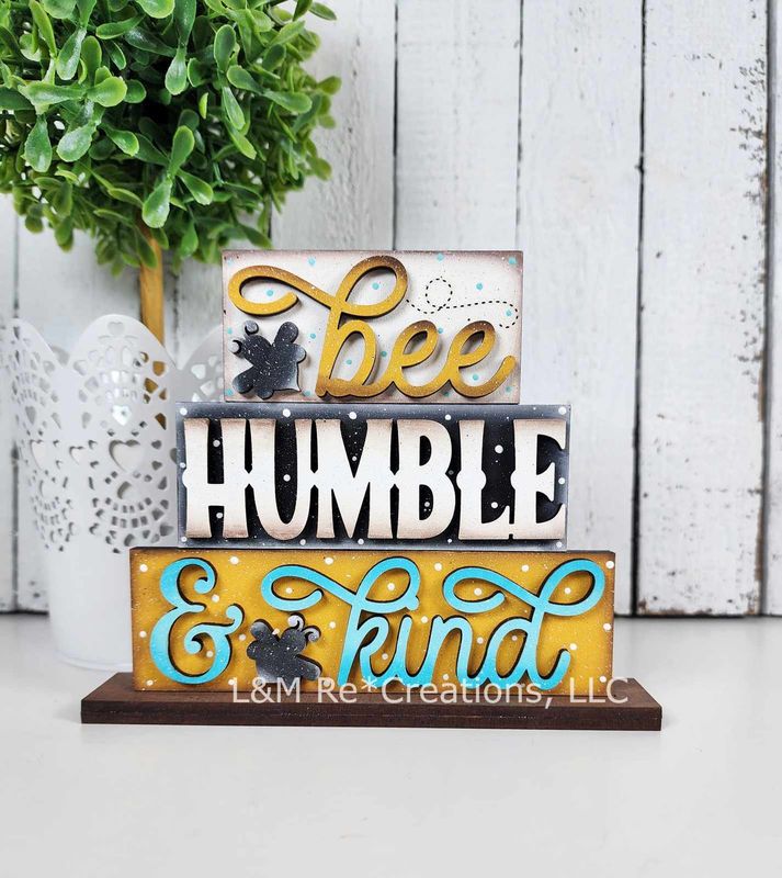 DIY Bee Humble And Kind Word Stacker TSM (Unpainted/Unglued)