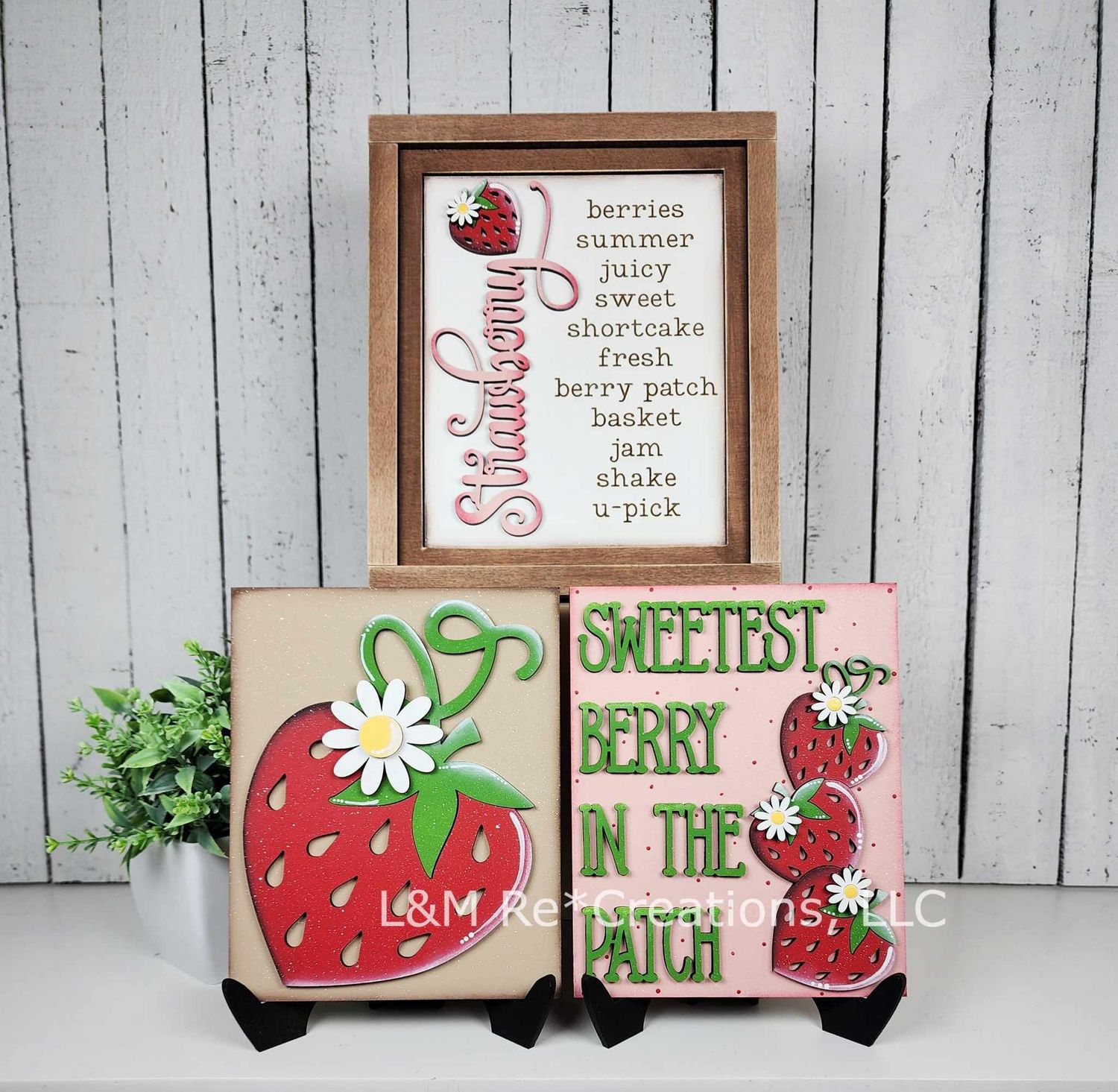 DIY Berry Sweet Sign Trio TSM (Unpainted/Unglued)