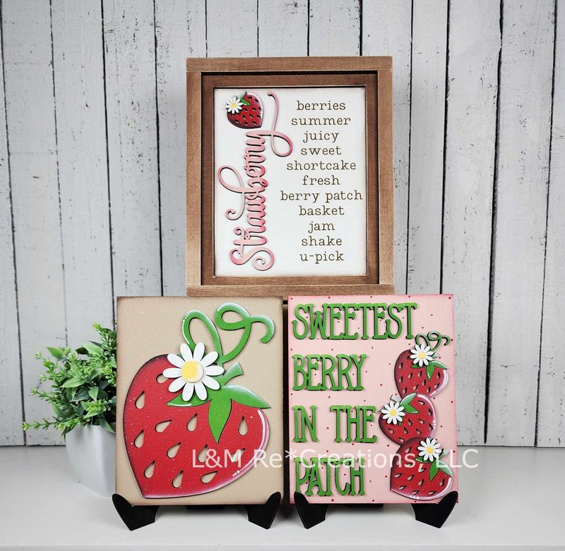 DIY Berry Sweet Sign Trio TSM (Unpainted/Unglued)