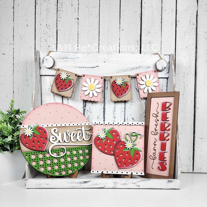 DIY Berry Tiered Tray Decor TSM (Unpainted/Unglued)