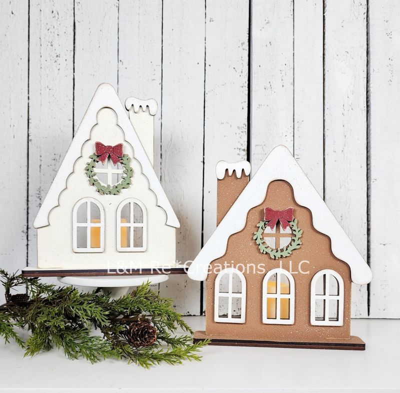 DIY Gingerbread Votive Houses TSM (Unpainted/Unglued)