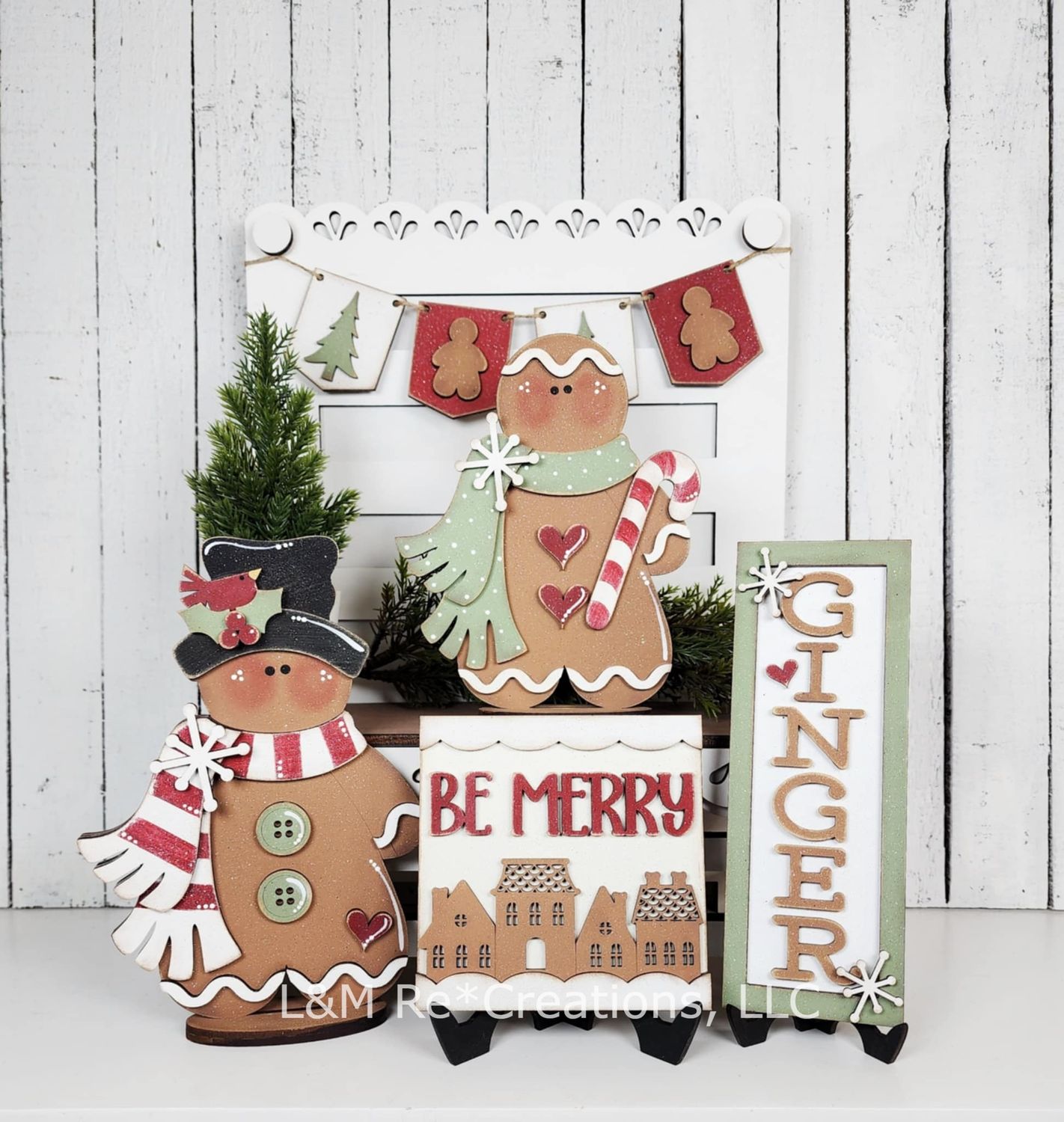 DIY Gingerbread Tiered Tray Decor Set 2025 TSM (Unpainted/Unglued)