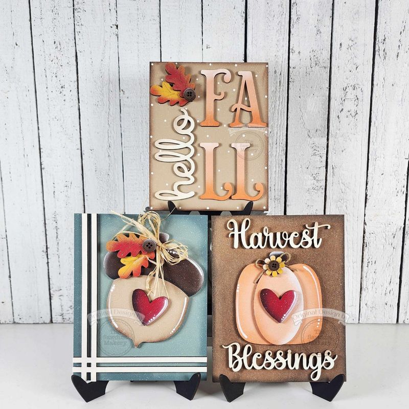 DIY Fall Harvest Trio Signs TSM (Unpainted/Unglued)