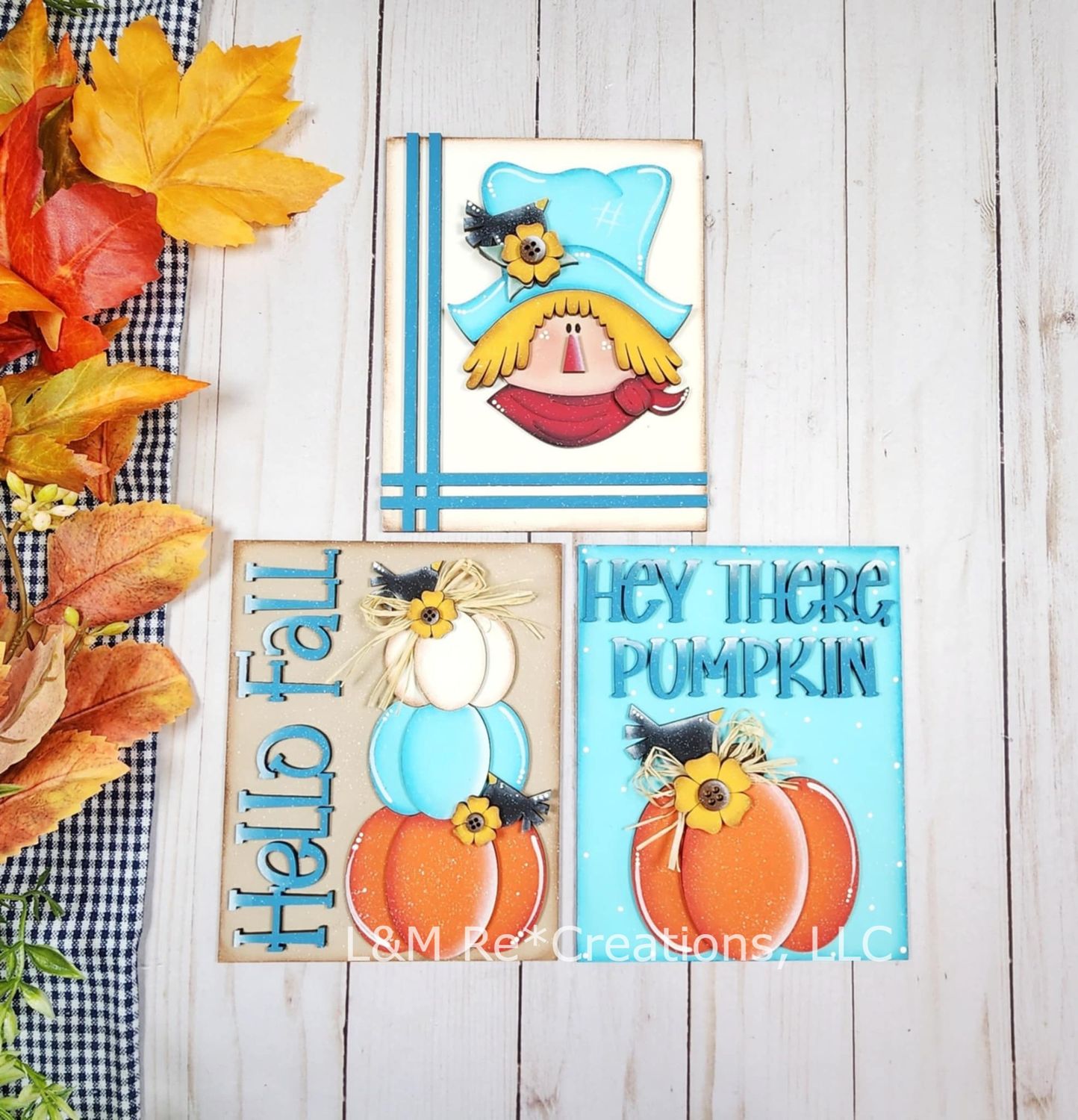 DIY Fall Scarecrow Trio Signs TSM (Unpainted/Unglued)