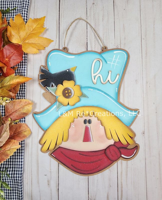 DIY Fall Scarecrow Door Hanger TSM (Unpainted/Unglued)