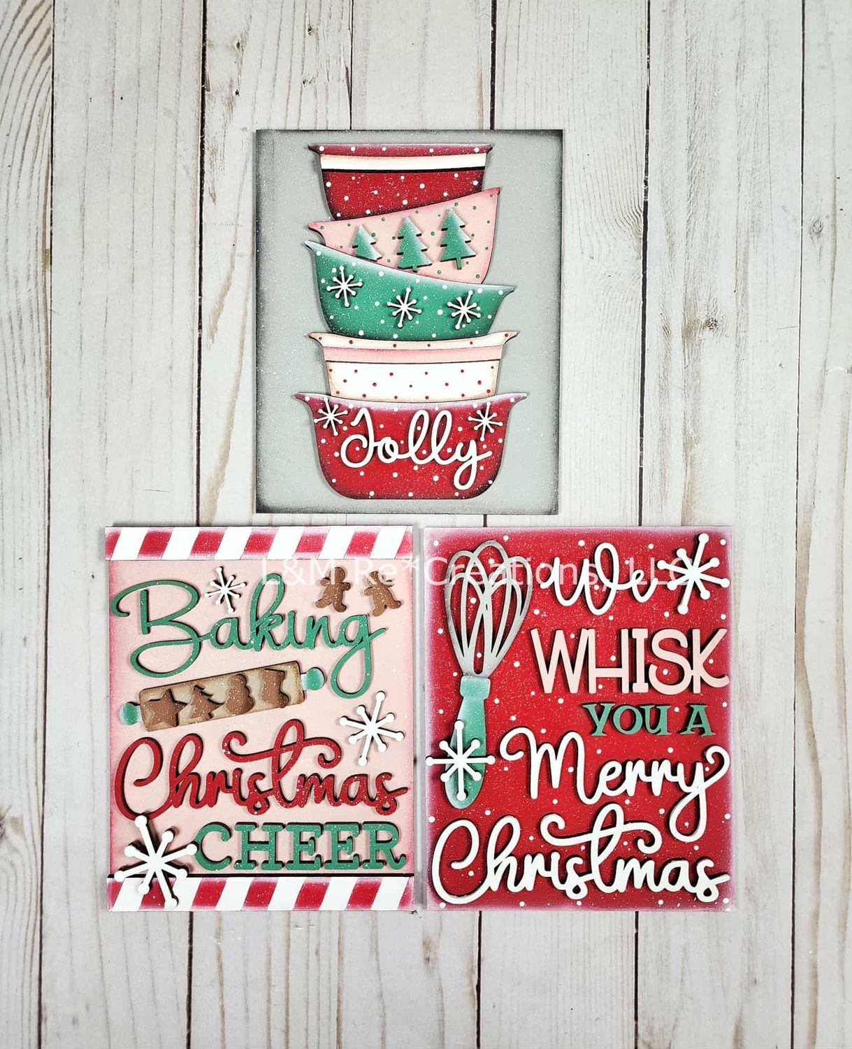 DIY Christmas Baking Trio Signs TSM (Unpainted/Unglued)