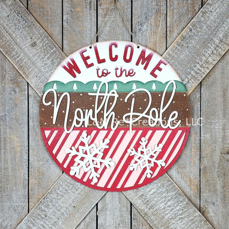 DIY North Pole Door Hanger TSM 2025 (Unpainted/Unglued)