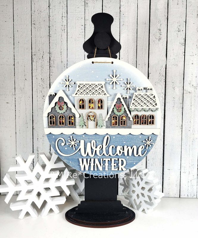 DIY Winter Welcome Door Hanger TSM (Unpainted/Unglued)