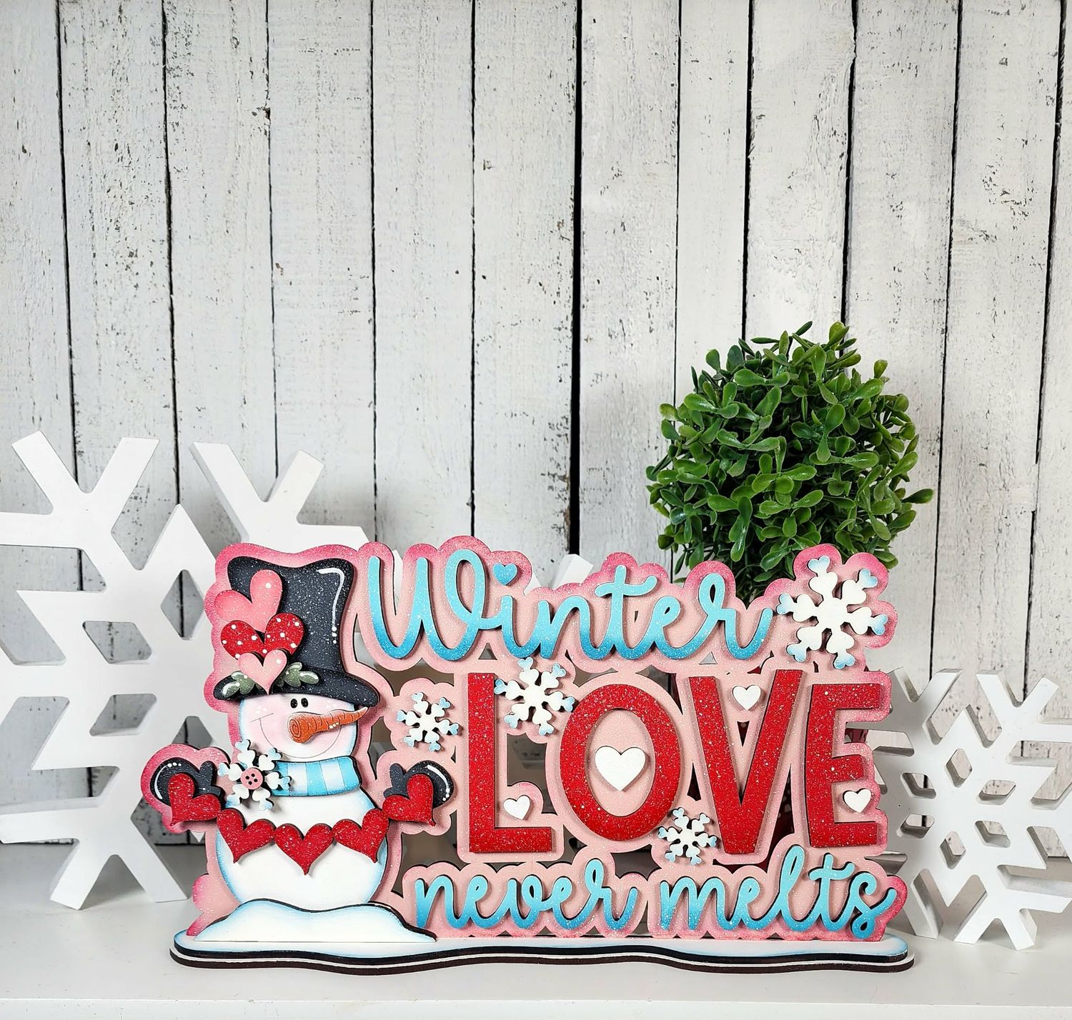 DIY Winter Love Word Art TSM (Unpainted/Unglued)
