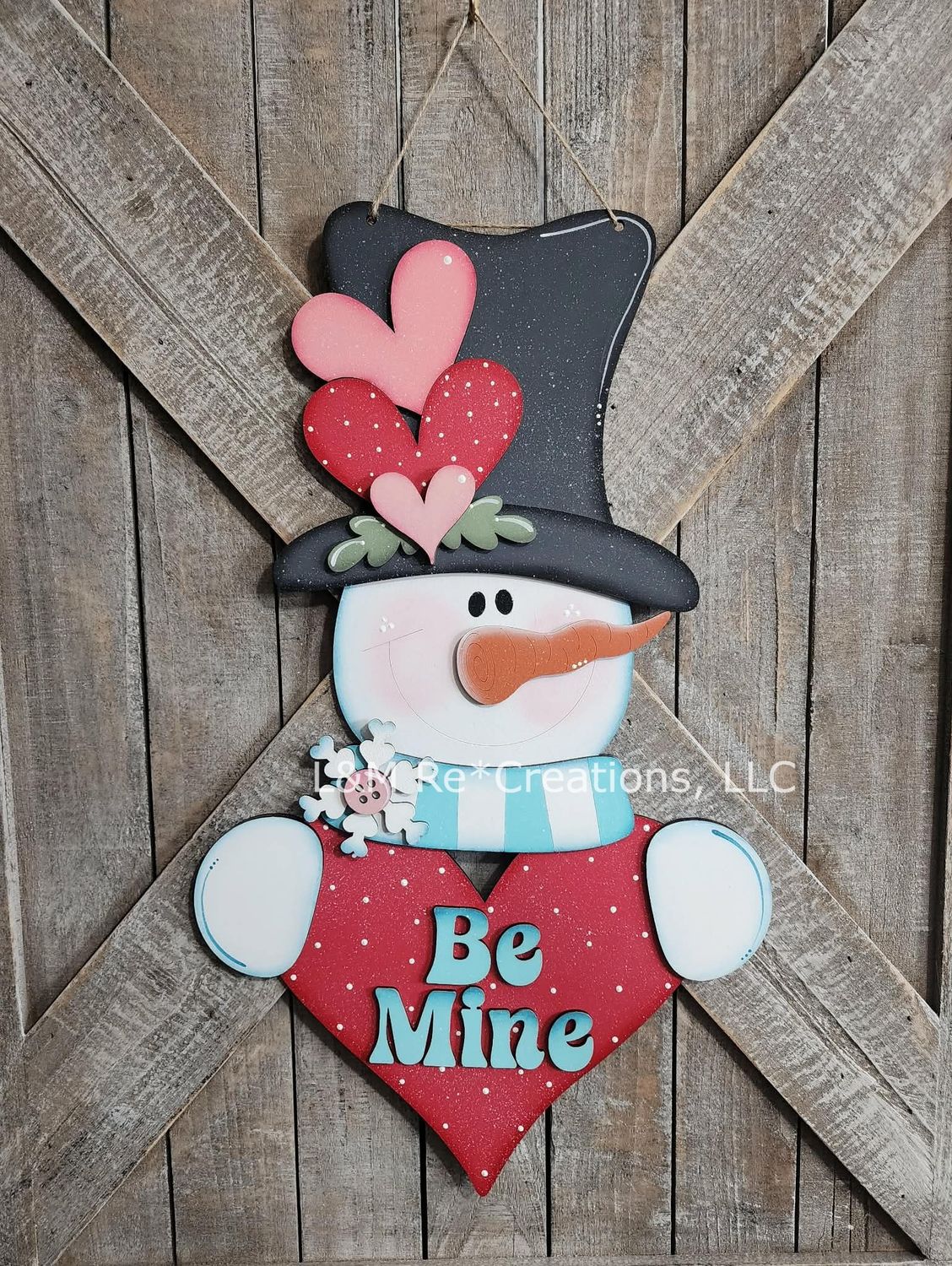 DIY Valentine Snowman Door Hanger TSM (Unpainted/Unglued)