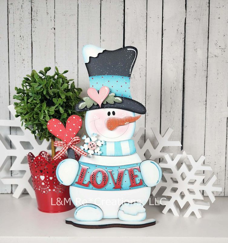 DIY Love Snowman Shelf Sitter TSM (Unpainted/Unglued)