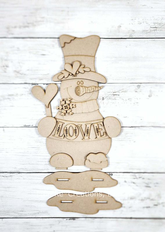 DIY Love Snowman Shelf Sitter TSM (Unpainted/Unglued)