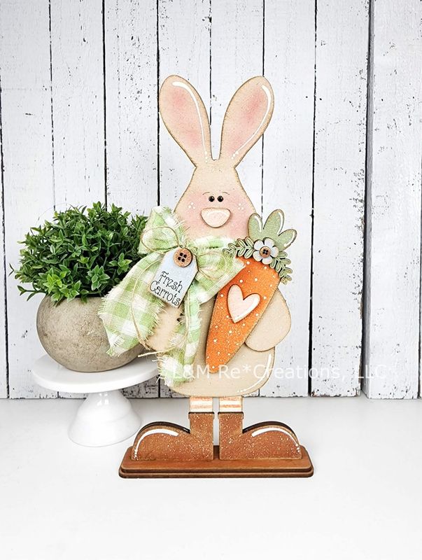 DIY Standing Carrot Bunny Shelf Sitter TSM (Unpainted/Unglued)