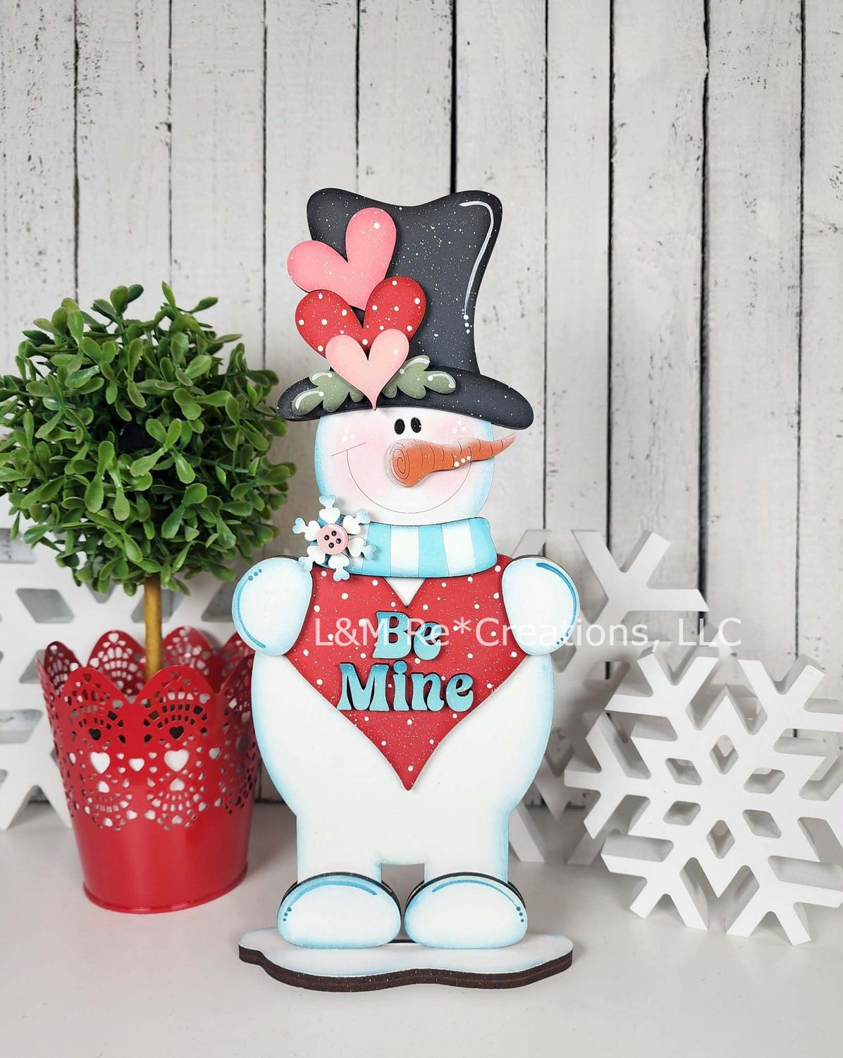 DIY Be Mine Snowman Shelf Sitter TSM (Unpainted/Unglued)
