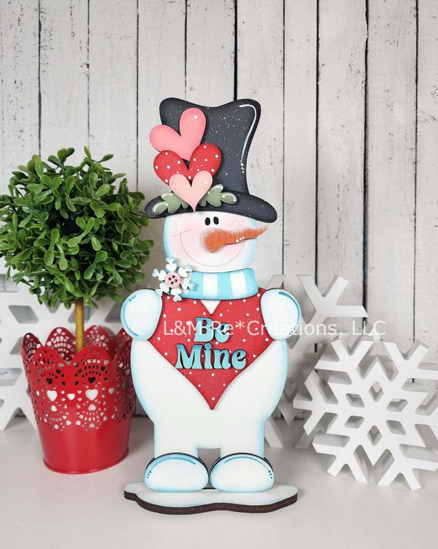 DIY Be Mine Snowman Shelf Sitter TSM (Unpainted/Unglued)