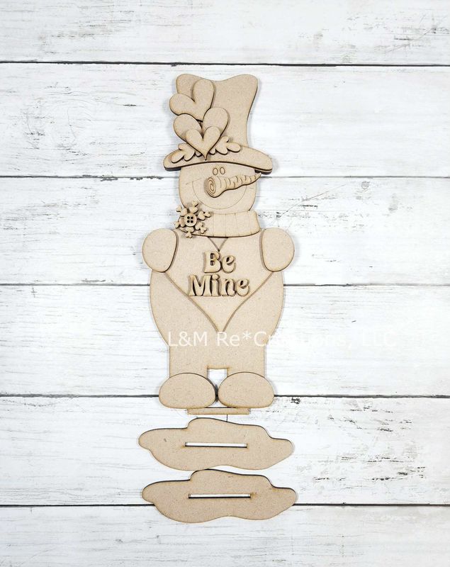 DIY Be Mine Snowman Shelf Sitter TSM (Unpainted/Unglued)