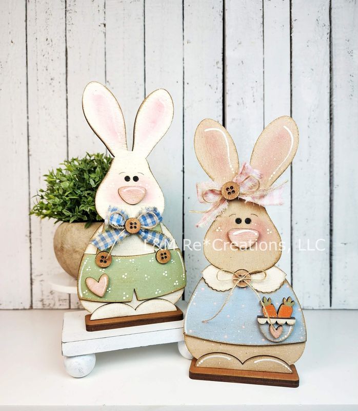 DIY Bunny Couple Shelf Sitters TSM (Unpainted/Unglued)