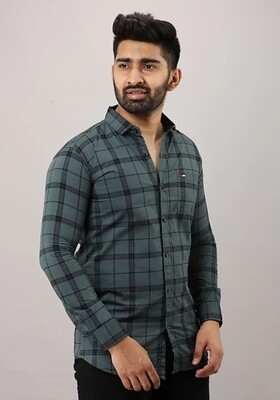 Men&#39;s Casual Slim Fit Checkerd Shirt