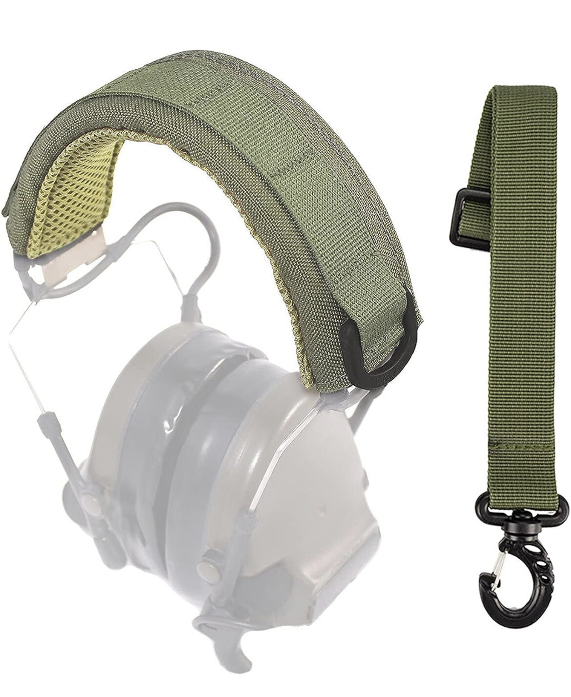 Headband Protector For Electronic Ears - Olive Green