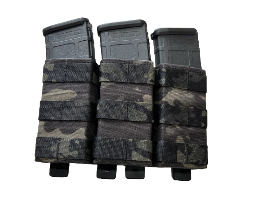 Triple AR MAG Pouch - Black Camo