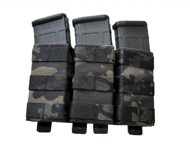 Triple AR MAG Pouch - Black Camo