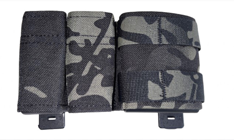 Duplex 9mm +AR (5.56) Mag pouch - Black Camo