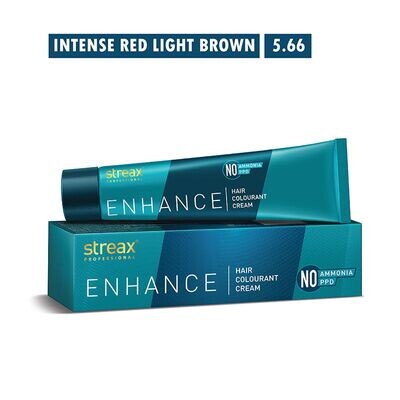 Streax Professional Enhancehair Colourant Cream -90G Intense Red Light Brown 5.66