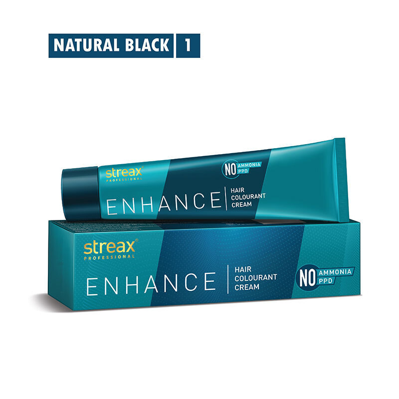 Streax Professional Enhancehair Colourant Cream -90G Natural Black1
